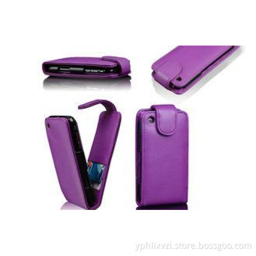 Frosted Handmade Leather Cell Phone Case Purple PU iPhone 3